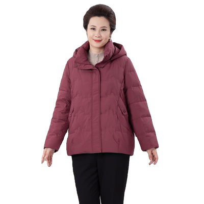 依布刺绣休闲连帽羽绒服保暖外套