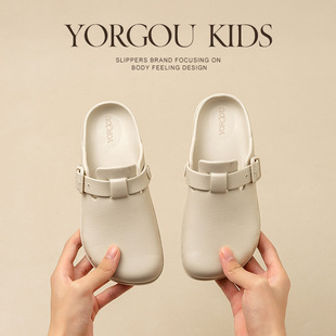 远港儿童洞洞鞋 夏季 2025新款 男童防滑小女孩外穿一脚蹬沙滩凉拖鞋