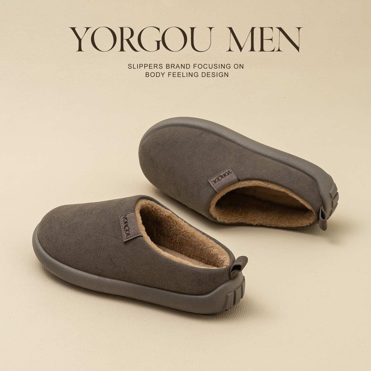 远港男式棉拖鞋家居厚底办公室