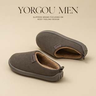 室内保暖加绒居家防滑勃肯拖鞋 秋冬季 女冬天 男士 远港可拆卸棉拖鞋