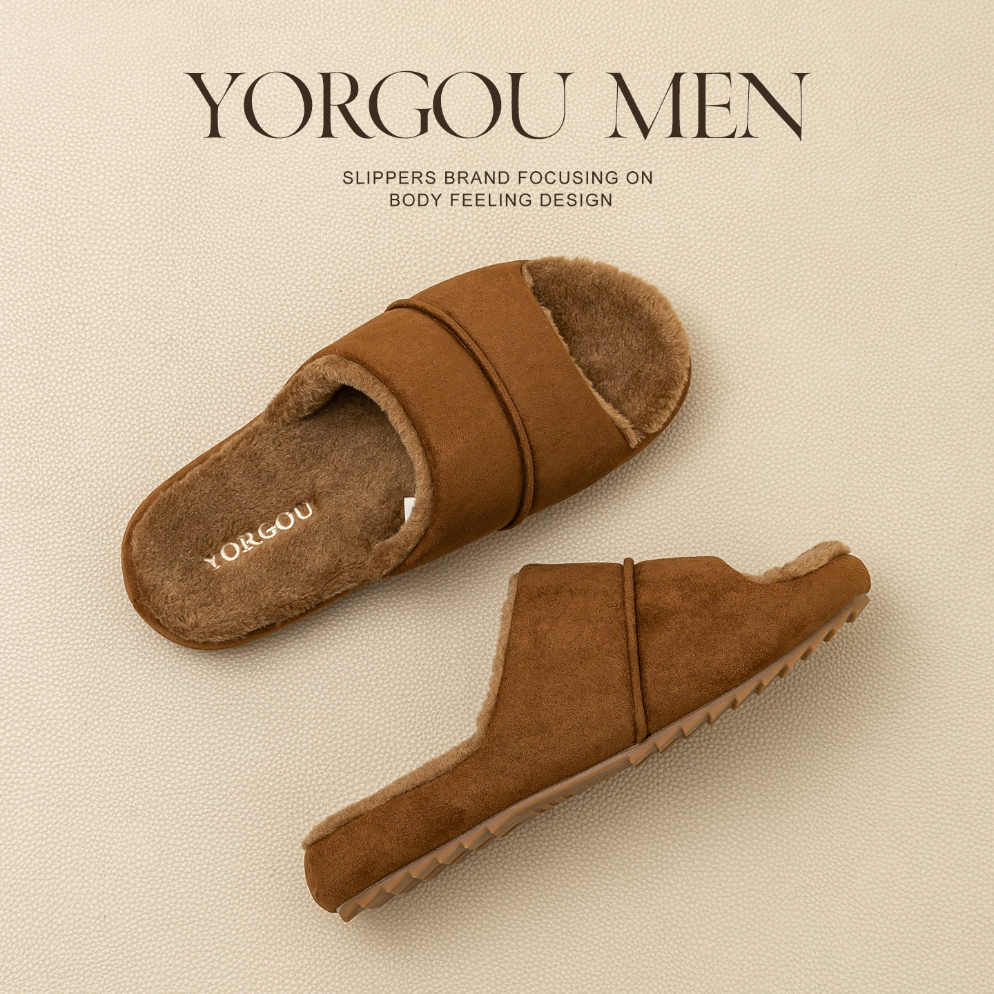 远港可外穿艾草毛拖鞋男式冬天