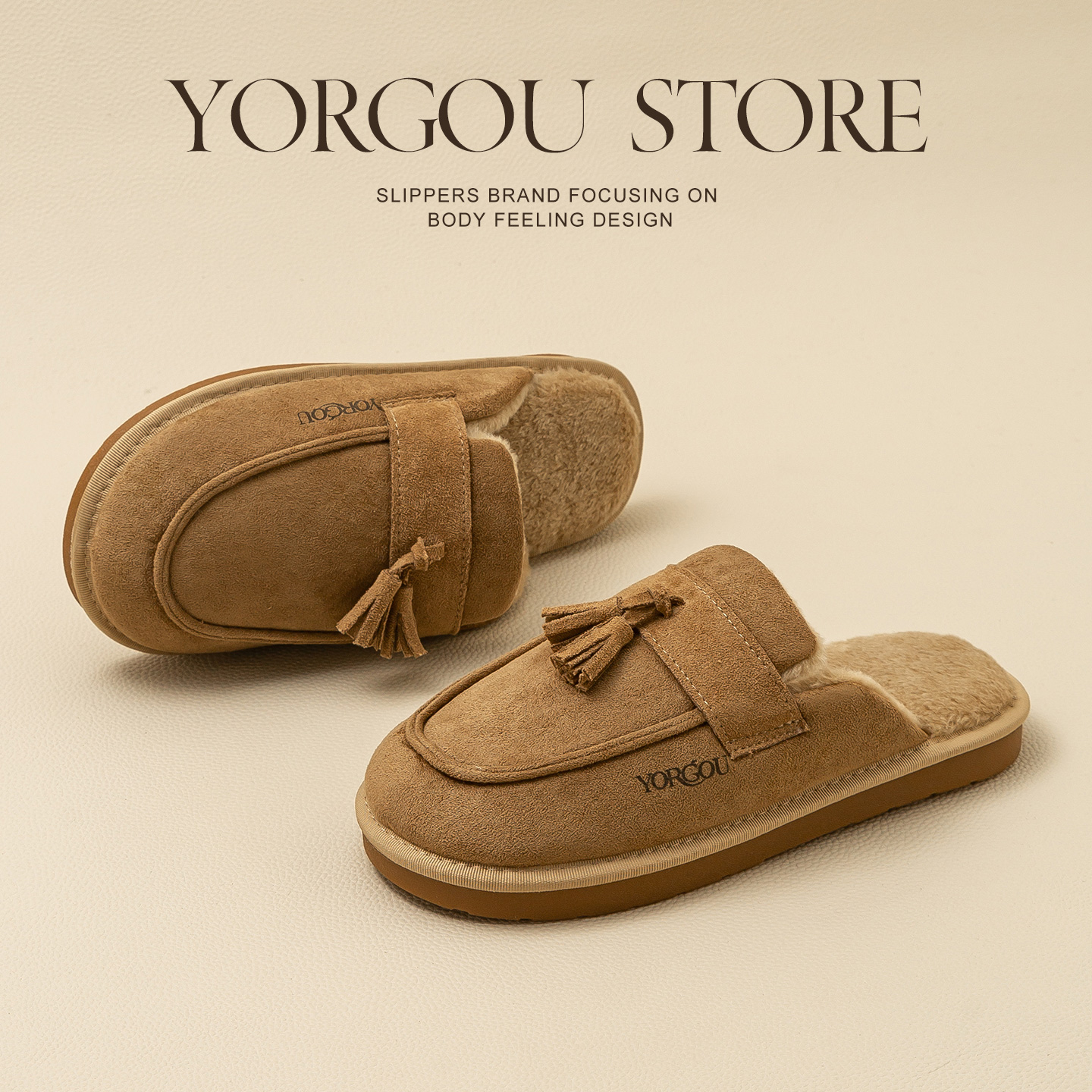 远港包头穆勒拖鞋女士秋冬季室内家居保暖加绒牛筋底防滑棉拖鞋男