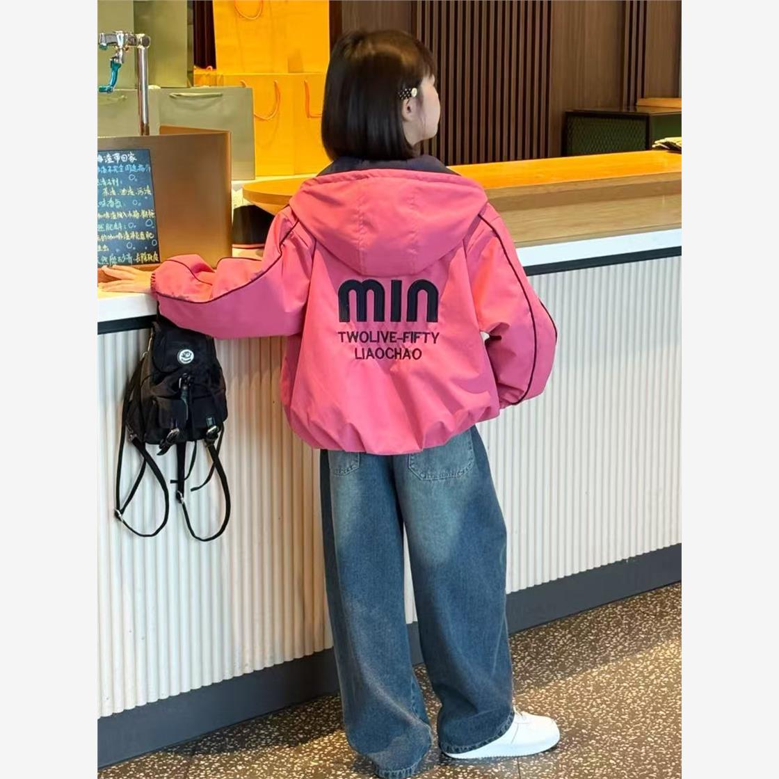 女童两面穿外套2025新款今年流行爆款儿童冲锋衣超好看韩系春秋款
