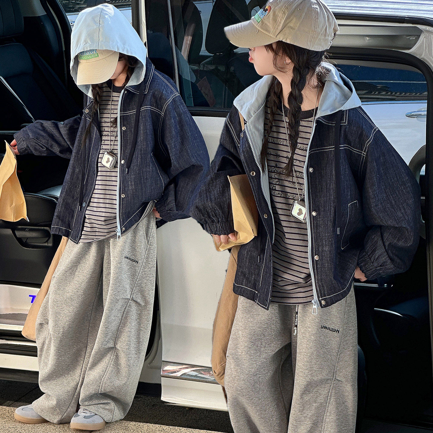 2026新款棒球外套儿童衫夹克拉链大童洋春秋牛仔春季上衣女童服派
