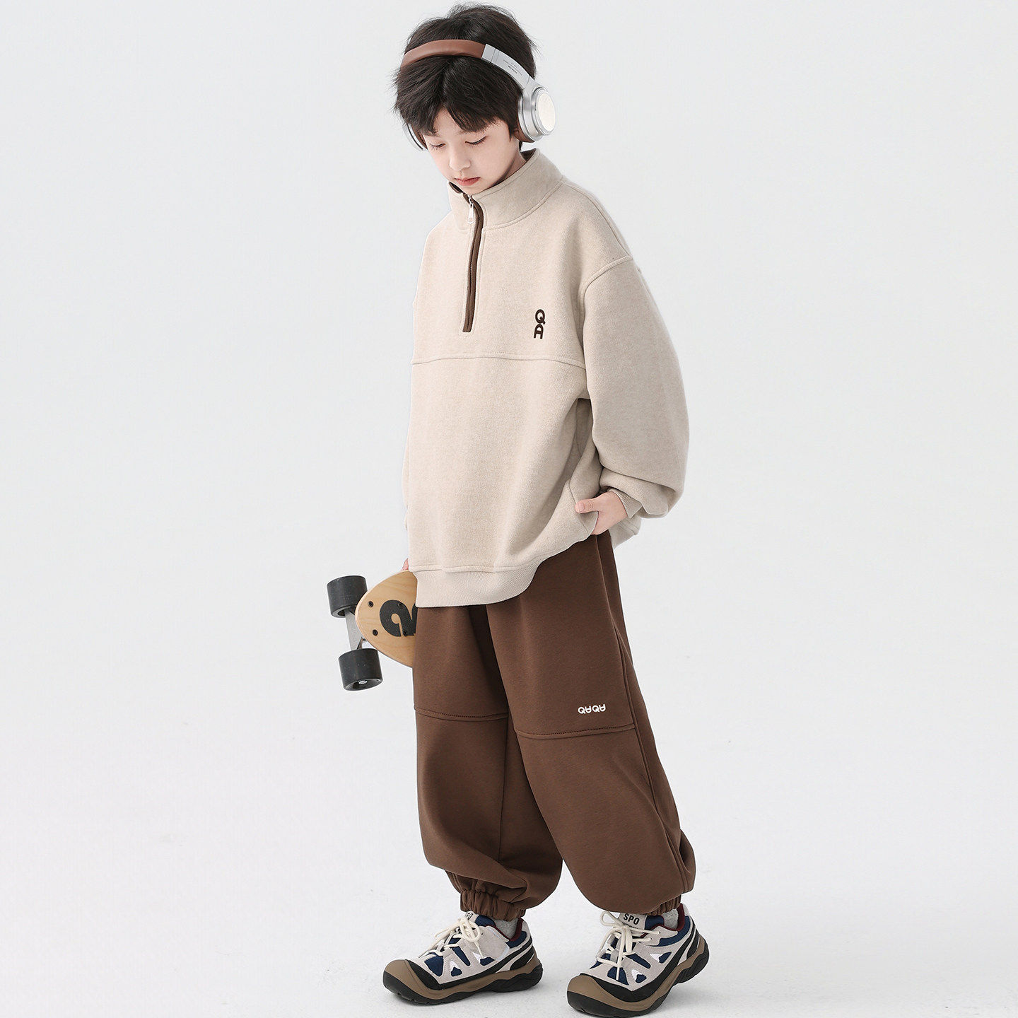 年春款套装休闲运动长袖2026风半潮酷拉链两件套学生男童上衣卫衣