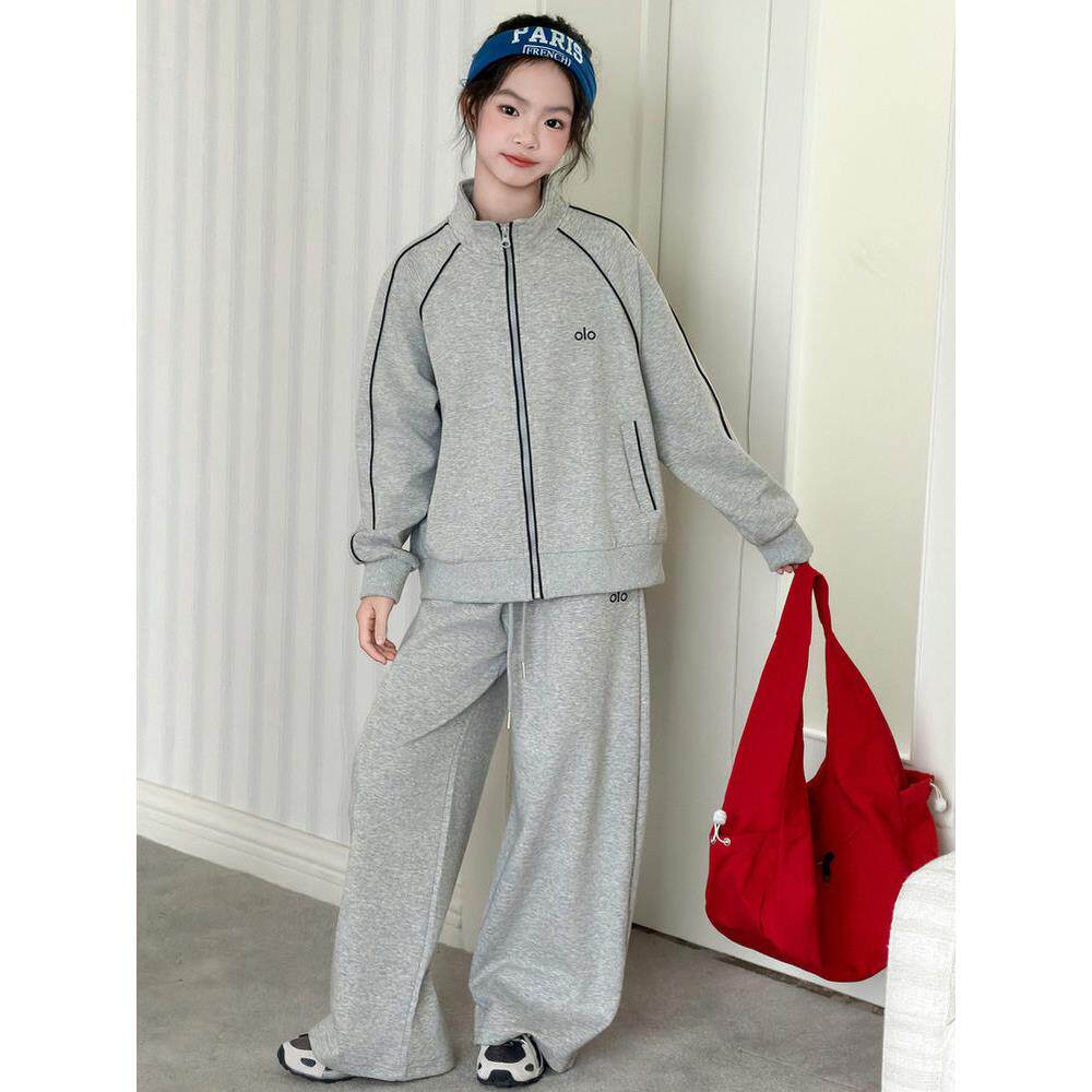 卫衣春装潮中大童卫裤两件套女孩春季运动装新款女童休闲套装2026