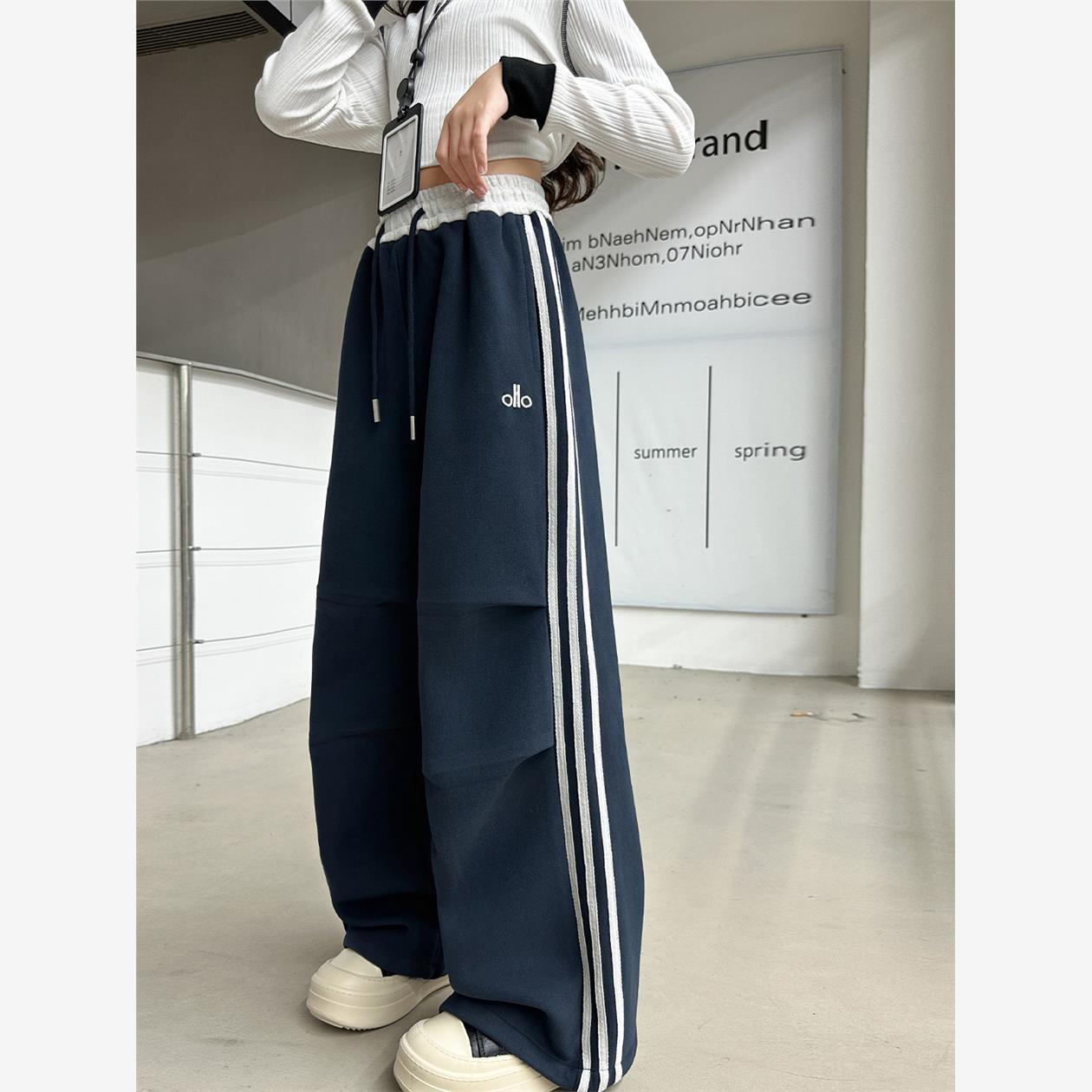女大童秋季宽松运动长裤