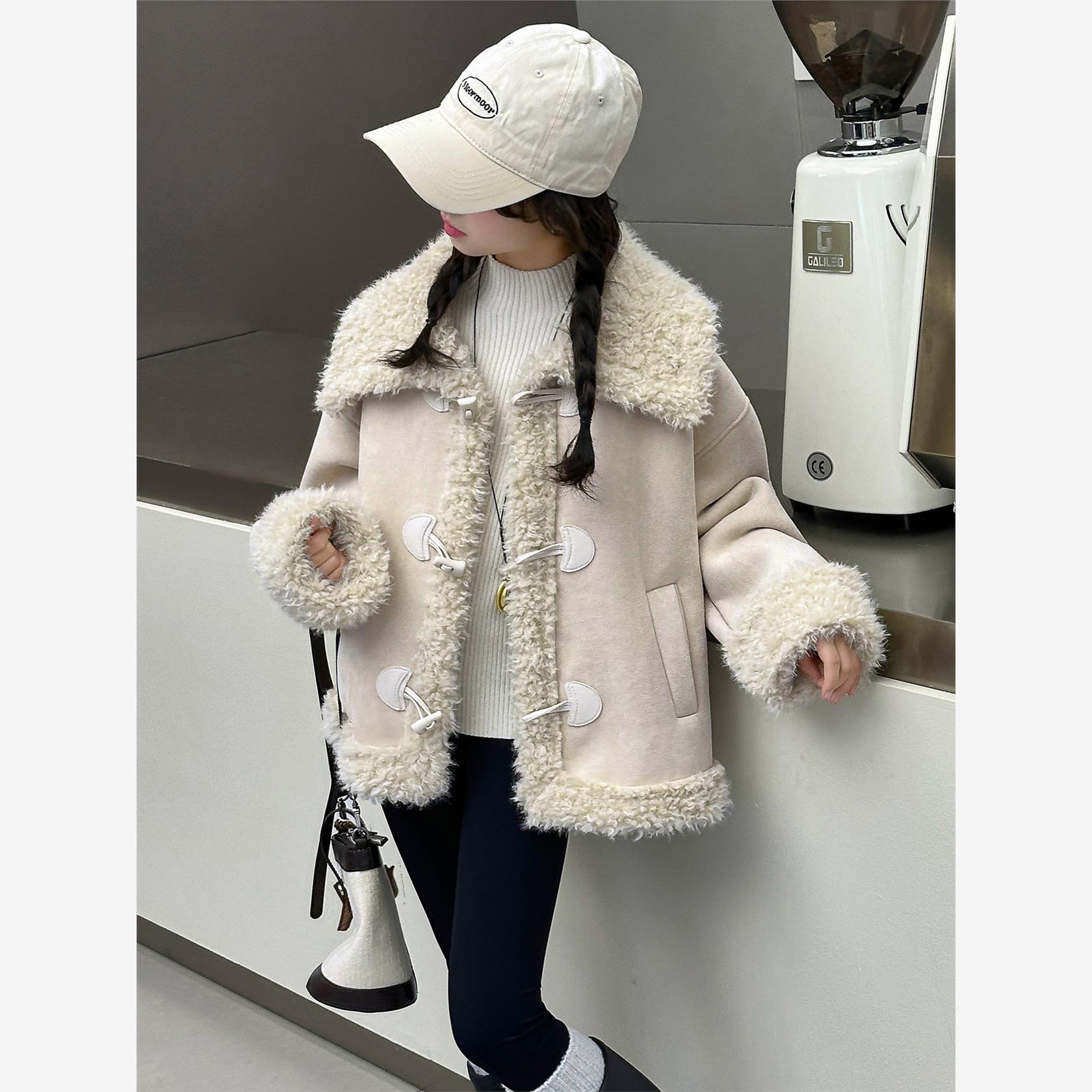 女童加厚皮毛一体外套202