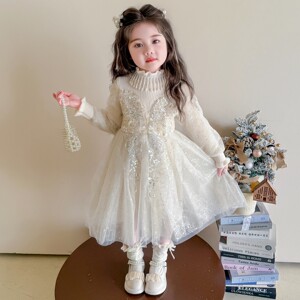 长袖公主炸街洋气连衣裙新款2026女童女孩裙子巨宝宝儿童春装好看