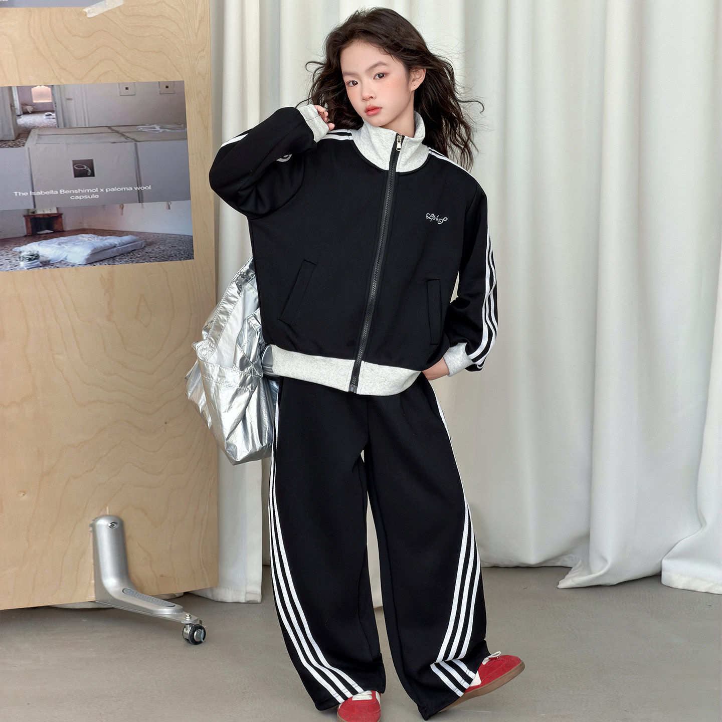 装运动新款衣服春装大中2026春秋套装女童洋气两件套卫衣休闲儿童