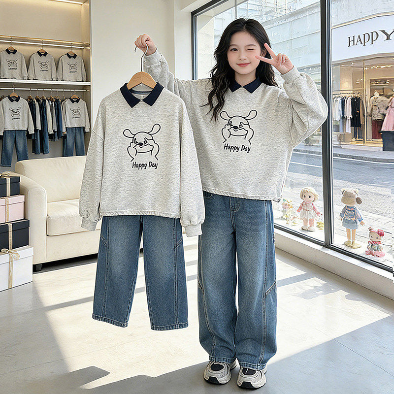 2026女孩中大童套装新款春装卫衣儿童洋气两件套女童春装童装春季