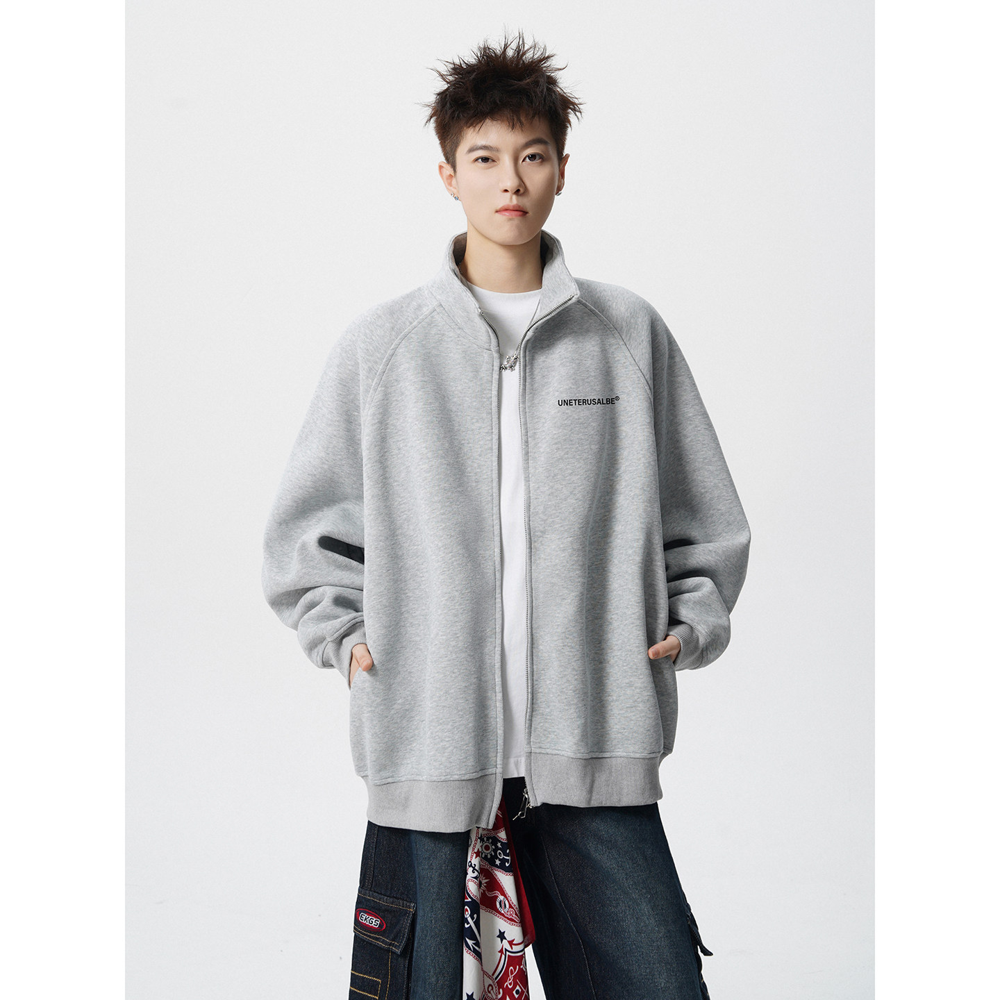 2025新款420克华棉开衫卫衣A336-1-HH1512-特55（60棉40聚酯纤维,男装卫衣,电商A336-1