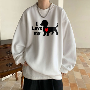 卡通卫衣男款春秋季2025新款美式高街宽松大码oversize圆领上衣服图片