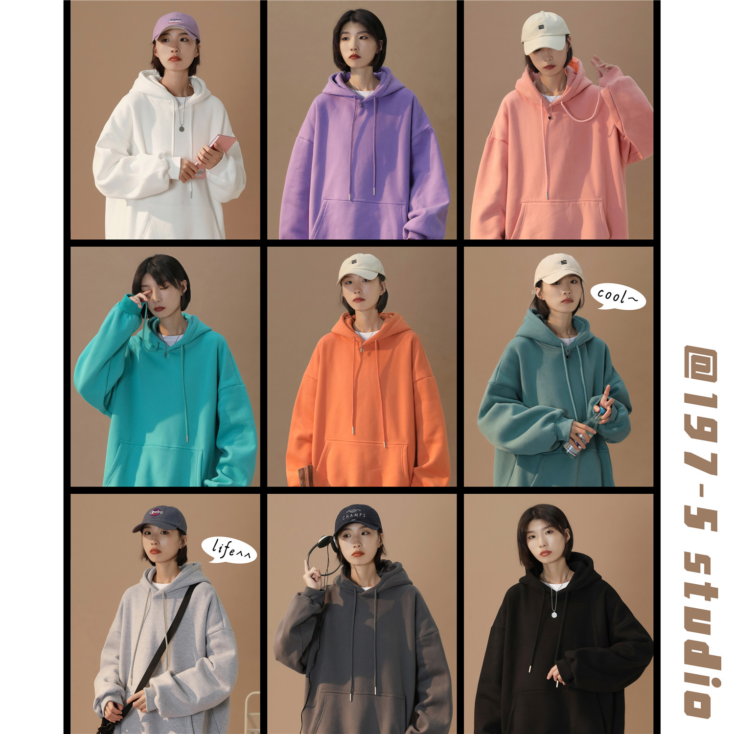 21年秋季新款连帽卫衣197-5-WY001-P48控价58，女装卫衣/绒衫，星座197-5