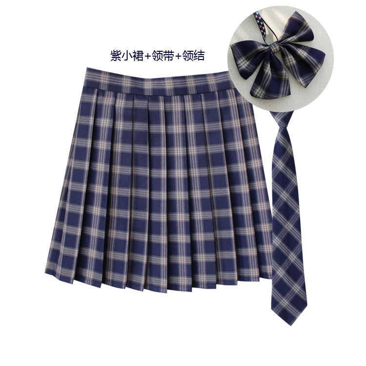 jk制服格子裙日系学院风百褶裙半身裙高腰短裙软妹学生制服新款