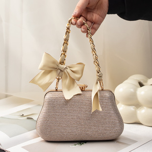包链条手提链包带金属替换手拎装饰链丝巾编织腋下粉色带子