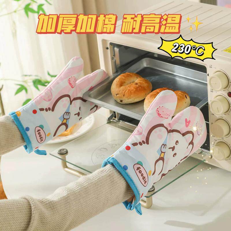 微波炉烤箱耐高温厨房手套卡通防烫手套隔热耐高温防烫可爱兔子