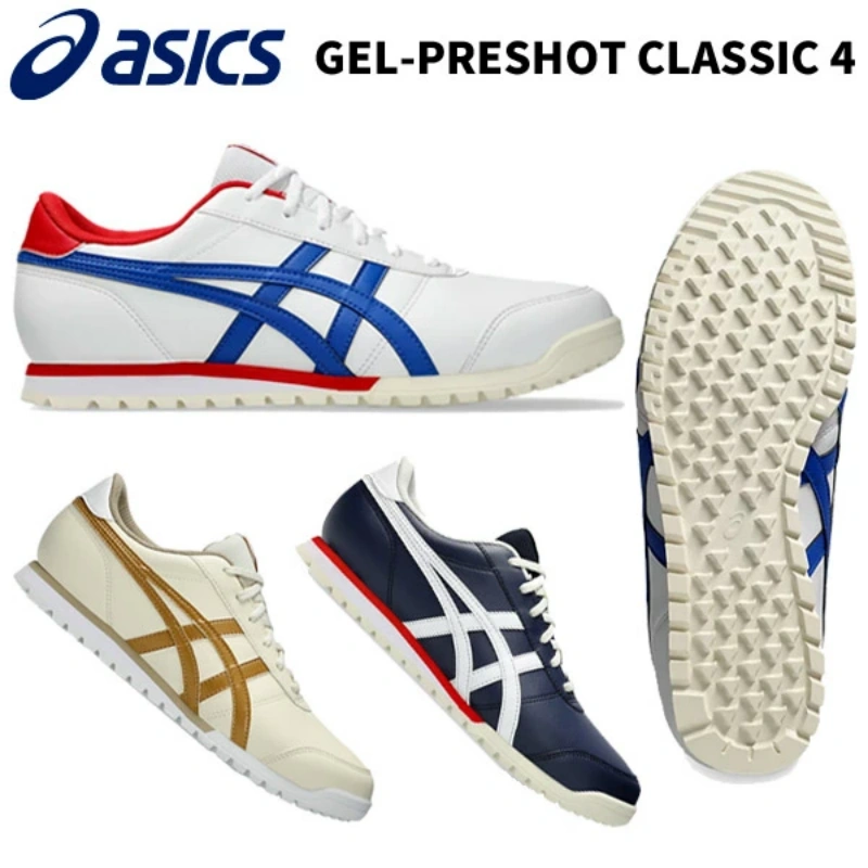 日本直邮高尔夫球鞋亚瑟士Asics GEL-PRESHOT CLASSIC防水无钉鞋
