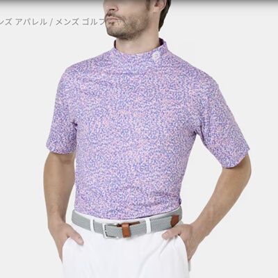 日本FootJoy FJ高尔夫男装弹力印花短袖T恤小高领正品代购26年款