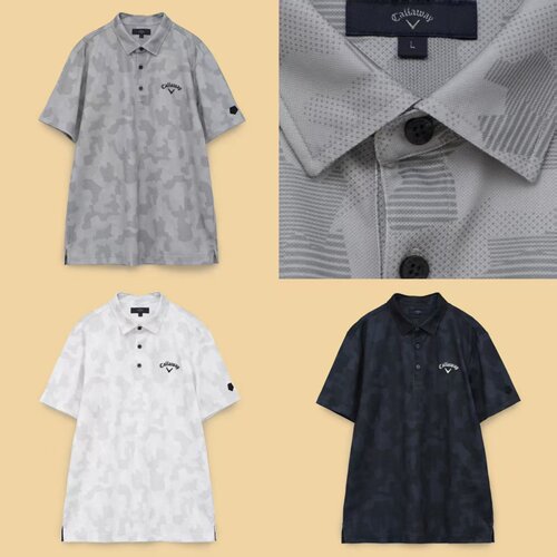 25春夏日本正品Callaway卡拉威迷彩印花高尔夫男装短袖T恤POLO衫