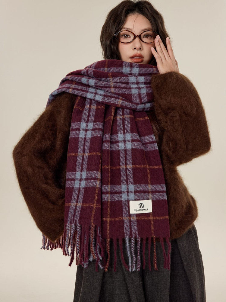 100% Pure Cashmere Scarf: British Minimalist Design - Taobao product photo 2