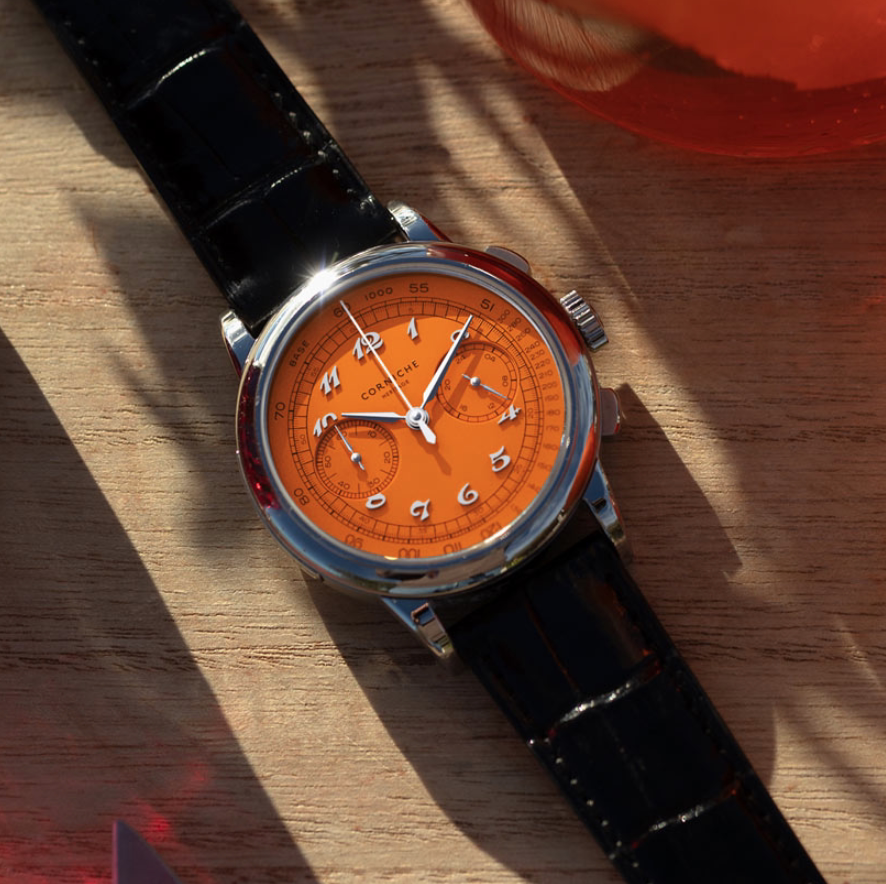 官网代购corniche heritage 瑞典小众橙色熊猫盘限量手表
