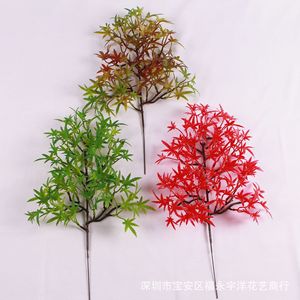 直销迎客松根雕装饰树叶精品小枫叶崖柏松仿真红枫鸡爪五角枫