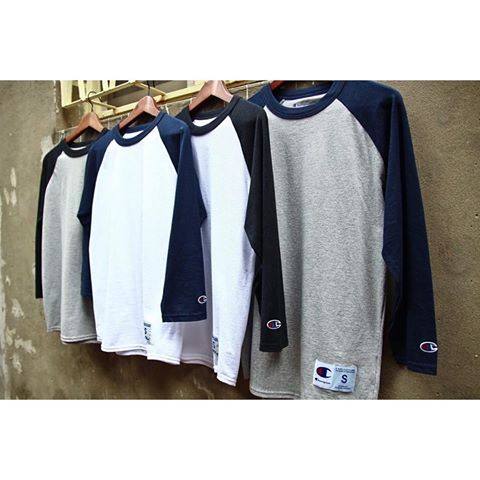 【美国购入正品】champion 七分袖 LOGO 刺绣 棒球T shirt