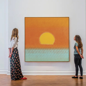 安迪沃霍尔日出日升挂画现代简约客厅大尺寸装 饰画大色块暖色壁画
