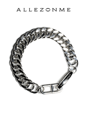 ALLEZONME 24SS新款ins小众设计古巴链钛钢手链嘻哈手镯情侣男女