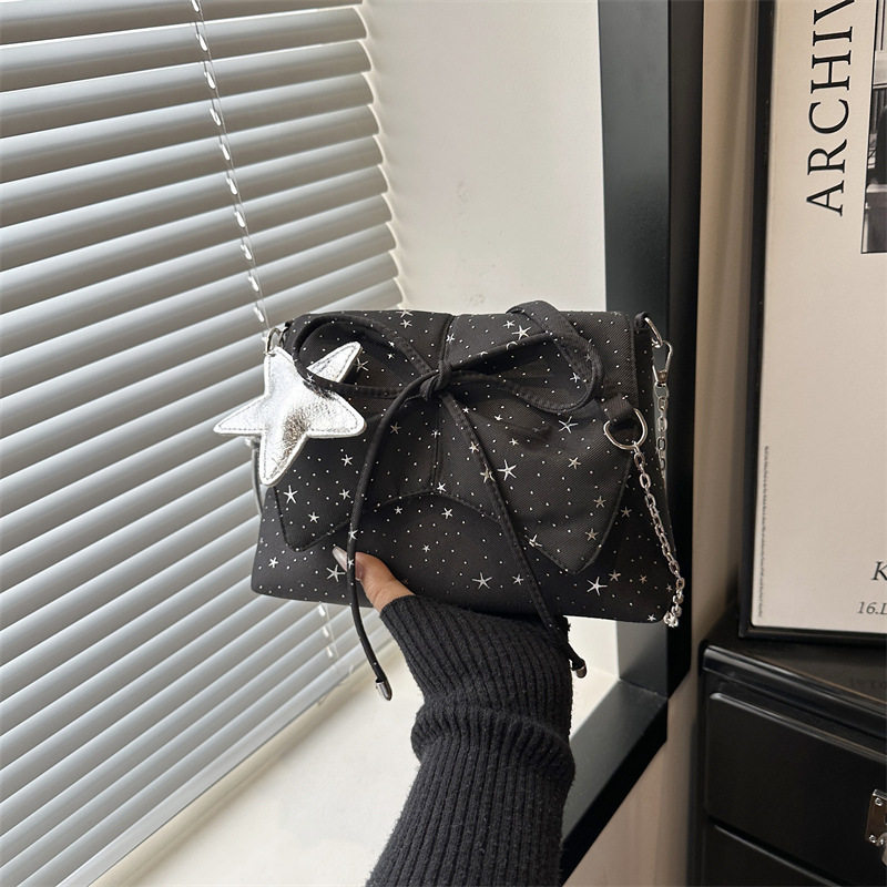 2026夏季新款褶皱星星手提包包日韩ins风洋气儿小仙女链条腋下包
