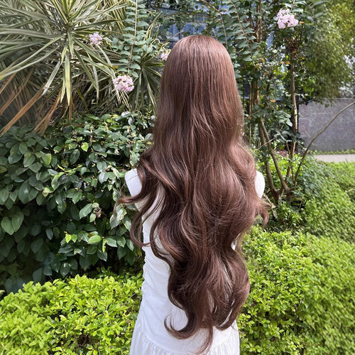 元泱【乌乎长发公主】巧克力棕中分假发女85cm大波浪法式卷发头套