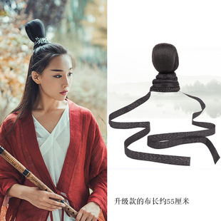 影视古装小生道士发包古代女扮男装假发汉服假发演出道士造型