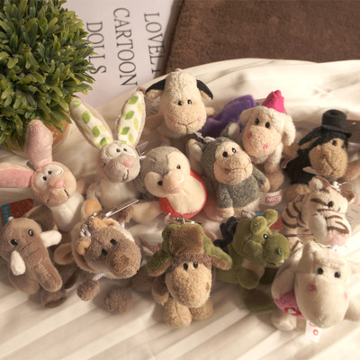 卡通毛绒钥匙圈动物玩偶挂件