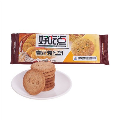 【柯零食】达利园 ?#36152;?#28857; 高纤消化饼 110克 粗纤维饼干 粗粮饼