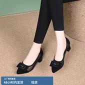 网纱单鞋 瓢鞋 女2025年新款 尖头软底镂空凉鞋 平底舒适粗跟时尚 时尚