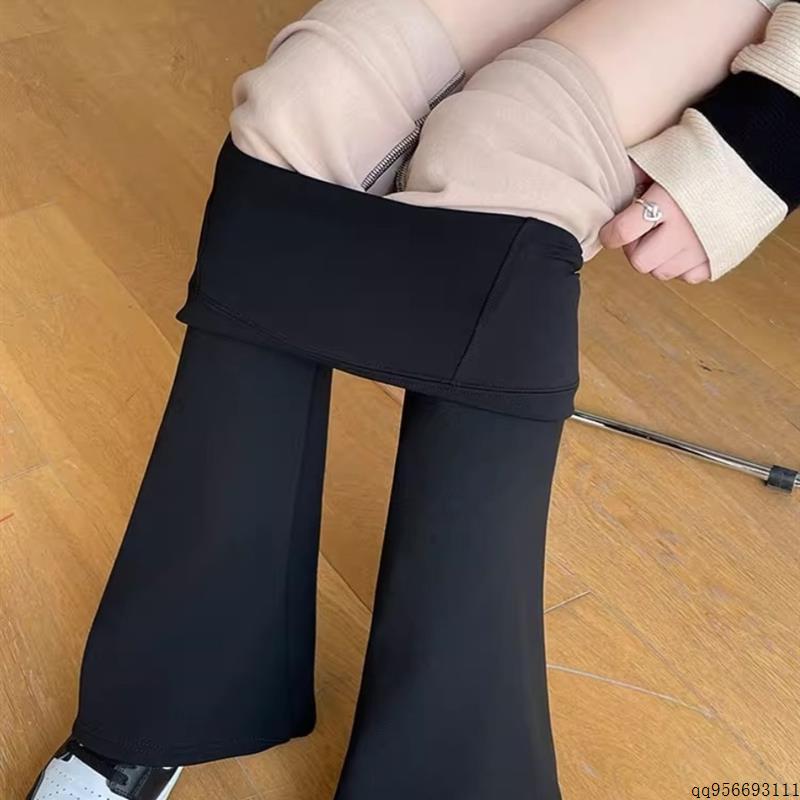 微喇加绒鲨鱼裤女外穿秋冬新款弹力修身显瘦打底裤黑色芭比瑜伽裤