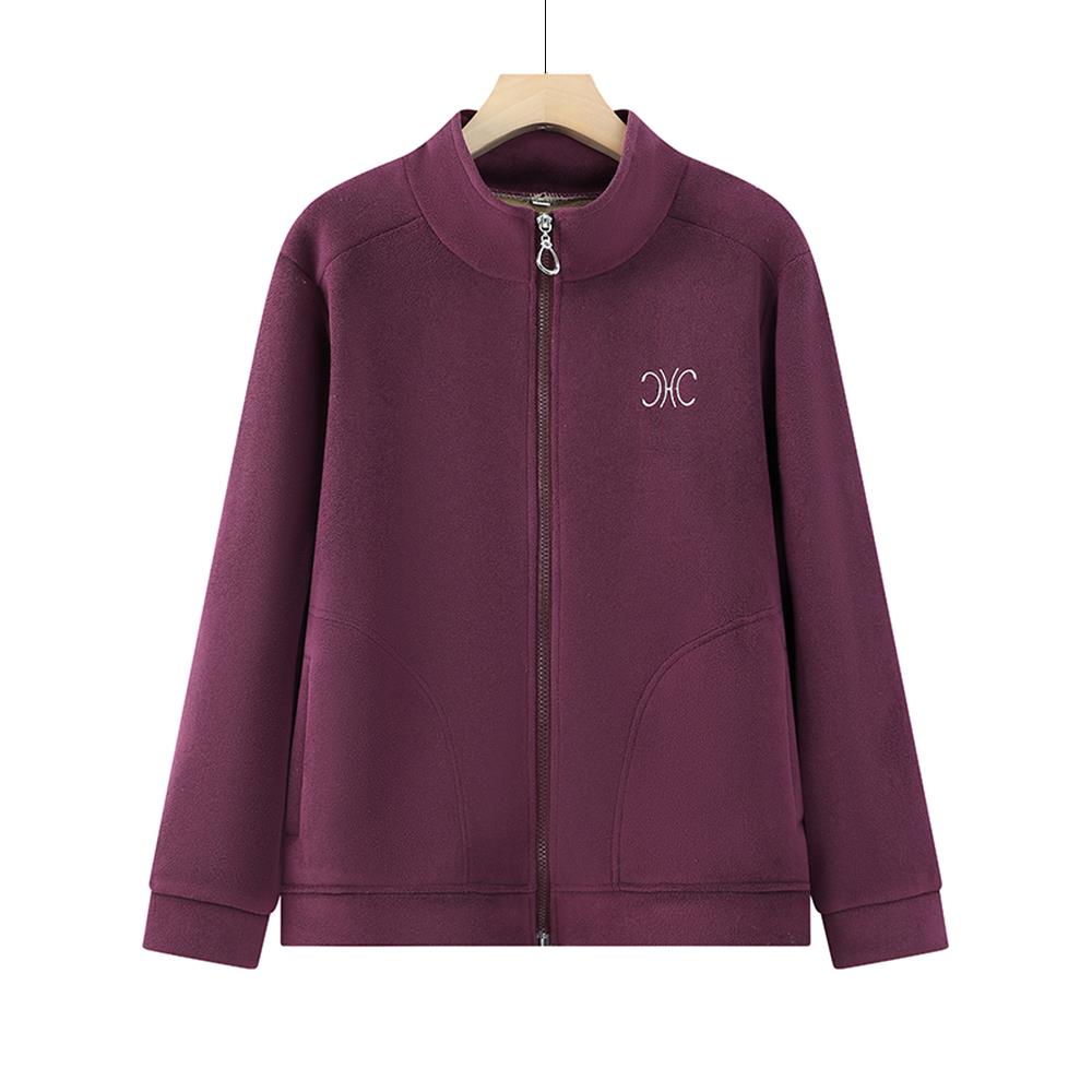 妈妈秋冬摇粒绒外套加绒加厚奥粒绒开衫2025新款中老年女装抓绒衣