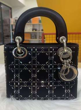 二手Dior 迪奥水晶戴妃三格手提斜挎包