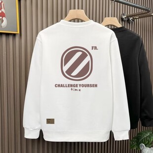 卫衣圆领套头长袖 男士 潮男衣服百搭男长t恤 2024秋冬新款 潮牌男装