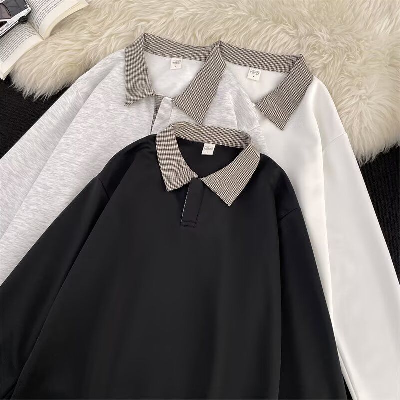 假两件长袖t恤男士商务休闲免烫亲肤衬衫领上衣打底衫2025年日系