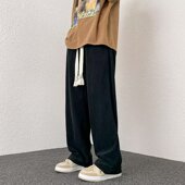 卫裤 灯芯绒裤 宽松直筒裤 男生休闲长裤 子男秋季 ins潮流坠感阔腿裤