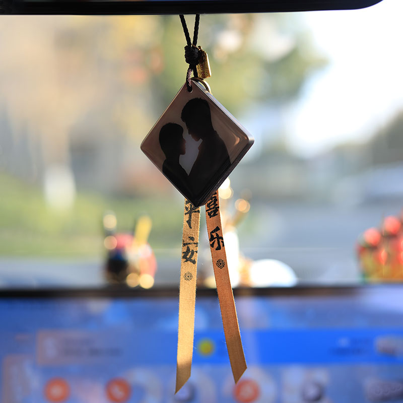 檀木车载挂件来图定制DIY手工车