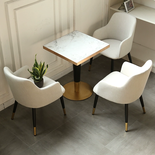 Столовый стол Nordic INS, мраморные круглое молоко -чайное кафе Кафе и офис комбинированной комбинированности стула, чтобы договориться о небольших квадратных столах