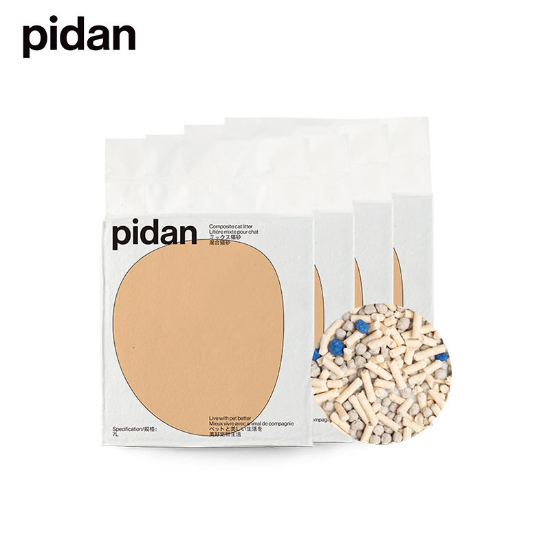 pidan猫砂混合砂28l矿土豆腐砂膨润土除臭无尘猫沙7l*4包皮蛋猫砂