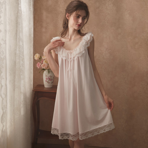 RoseTree法式复古甜美吊带睡裙