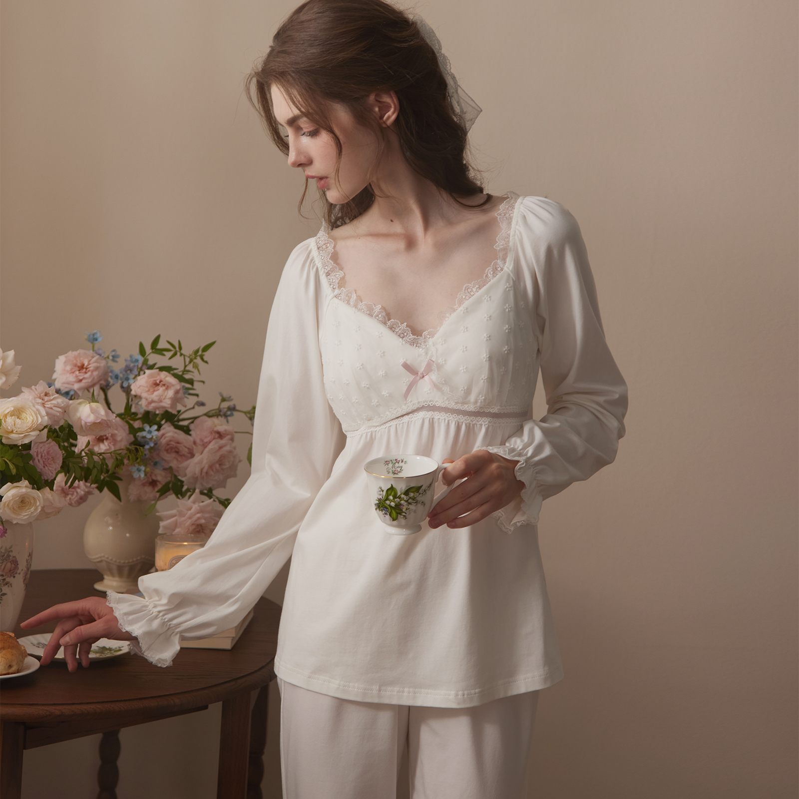 RoseTree古典宫廷风纯棉睡衣套装