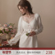 RoseTree纯棉睡衣女款 带胸垫 家居服套装 春秋季 宫廷公主风蕾丝法式