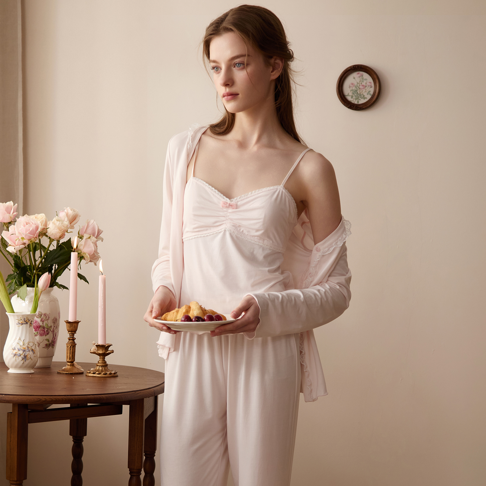 RoseTree日系文艺少女吊带三件套