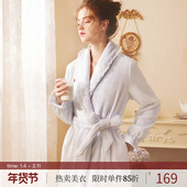 珊瑚绒浴袍浴衣新娘晨袍法式 RoseTree睡袍女秋冬季 长款 宫廷风睡衣